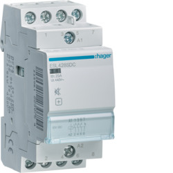 ESL428SDC - Contactor silencios 25A, 3NA+1NF, 12V DC HAGER EAN:3250612230754