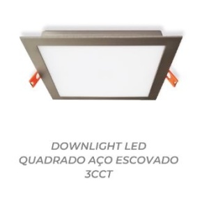 ESL9306CCT - 100100200116 - DOWNLIGHT LED QUADRADO 6W 3CCT ACERO