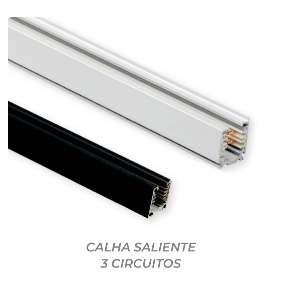 ESL9941-BR - 100113000007 - CALHA SALIENTE 3 CIRCUITOS BRANCA 2mt