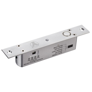 Fechadura de segurança electromecânica - Modo abertura Fail Safe (NC) - Força de retenção 1000 Kg - Sensor de estado porta - Fechamento automático programável - Fabricado em alumínio