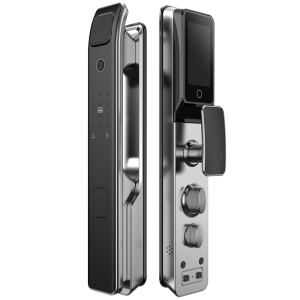 Fechadura inteligente com videoporteiro - Impressão digital, cartão e PIN - 50 utilizadores | WiFi - Câmara 2 Mpx e ecrã 4" tátil - Bateria 5.000 mAh incorporada - Conexão através da cloud
