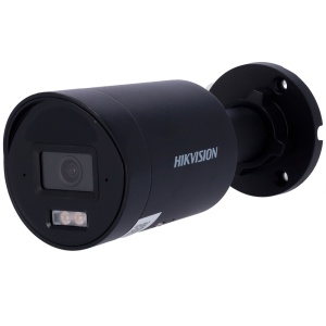 Hikvision – IP-Bullet-Kamera aus der PRO-Reihe – 4 Megapixel Auflösung (2688 x 1520) – 2,8 mm Objektiv | Dual-Array-Mikrofon – Hybridlichtreichweite 40 m | MicroSD - Bewegungserkennung 2.0 | AcuSense | PoE