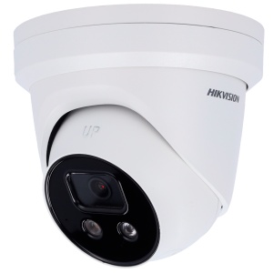 Hikvision – Turret-IP-Kamera aus der PRO-Reihe – 4 Megapixel Auflösung (2688 x 1520) – 2,8 mm Objektiv | PoE | IR 30m | Mikrofon und Lautsprecher - AcuSense | Gesichtserfassung | Abschreckendes Licht – Bewegungserkennung 2.0