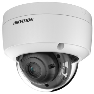 Hikvision - Cámara domo IP gama PRO - Resolución de 4 MPx | PoE | Alarmas | ColorVu - 2,8 mm: Micrófono integrado; Audio - Luz híbrida 30 m | Detección de movimiento 2.0 - AcuSense | Reconocimiento facial | IP67 | IK10