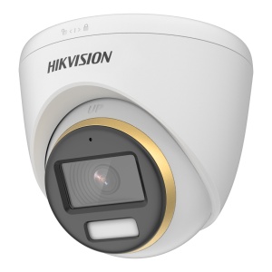 Hikvision câmara Turret 4en1 Gama PRO - Resolução 1080p (1920x1080) - Lente 2.8 mm - ColorVu: Imagem a cores 24 horas - Luz branca alcance 40 m - IP67 | Microfone integrado | Áudio sobre coaxial