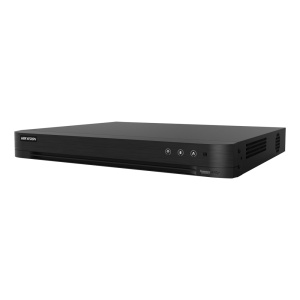 Hikvision DVR 5n1 gama PRO - 4 CH HDTVI / HDCVI / AHD / CVBS - Hasta 8 canales IP | Audio - Resolución máxima de entrada 8Mpx - AcuSense (4 Ch) | Face Recognition (2Ch) | 2 HDD - Detección de movimiento 2.0 en todos los canales