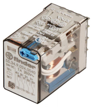 Industrierelais 24 VDC 7 A 4 PDT (14 Pins) – Finder 55.34.9.024.0040
