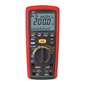 Isolationswiderstandsmessgerät – AC- und DC-Spannungsmultimeter bis 600 V – Bereiche 50/100/250 V/500 V/1000 V – Misst Widerstand, Kapazität und Frequenz – Automatische Abschaltung – Temperaturmessung