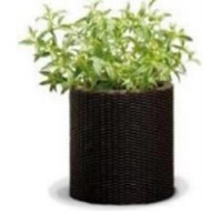 KETER 223741 POTE DE RATTAN PEQUENO com base redonda