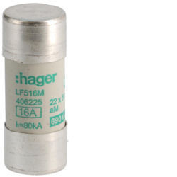 LF516m - Fuse 22x58 AM 16A 690V HAGER EAN: 3250614062254