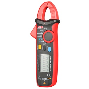 Mini pinza amperimétrica - Medición de CC y CA hasta 600 V y 60 A - Mide resistencia y capacitancia - Rango automático | Prueba de diodos - Verdadero valor eficaz | Zumbador de continuidad | NVC - Apertura de pinza de 17 mm