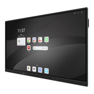 Monitor interativo 75" - Resolução 4K - Android 14 - Processador Quad-Core - 8 GB RAM e 128 GB ROM - Conjunto de microfones