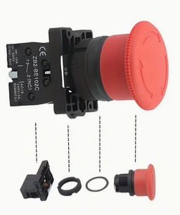Mushroom pressure button (turn to release) Ø40mm 1NC