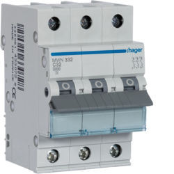 MWN332 - Breaker 3P 32A C 3K 3M HAGER EAN: 3250614330780