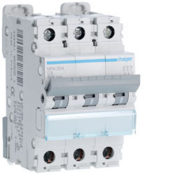 NFN304 - Disjuntor 3P 4A C 6/10kA 3M HAGER EAN:3250614628252