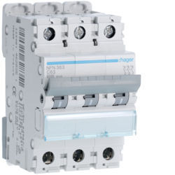 NFN363 - Criador 3P 63A C 6/10kA 3M HAGER Ean:3250614628351