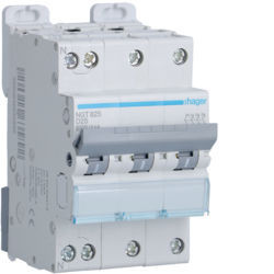 NGT825 - Disjuntor 3P+N 25A D 6/10kA 3M HAGER EAN:3250614635892