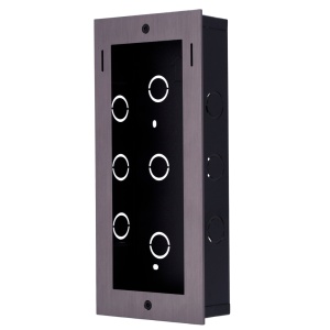 Panel frontal y caja de registro incorporada - Específico para Akuvox AK-X912S. - Panel: 273 (An) x 126 (L) x 3 (P) mm - Caja: 264 (An) x 116 (L) x 45 (P) mm - Fabricado en aluminio y acero galvanizado