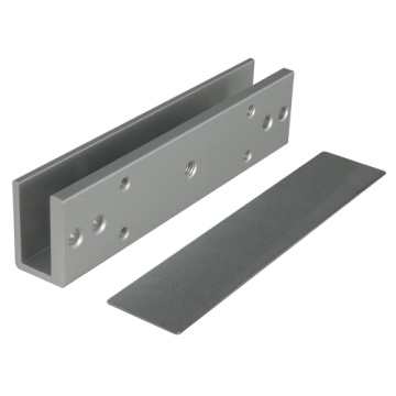 Perfil em U para ventosas - Compatível com YF-280A/B/W - Abertura tanto exterior como interior - Para portas de cristal sem batente - Espessura do vidro entre 8-15mm - Fabricado em alumínio