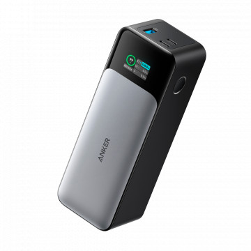 Power bank Anker com ecrã digital - Capacidade 24000mAh - Entrada USB-C - Saídas 2x USB-C, USB-A - Carregar dispositivos 3 de cada vez - Carregamento rápido PD140W | Para computadores portáteis
