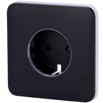 Protection frontale pour Smart Fiche Type F - AJ -outletcore -Smart Compatible - Tally et Consommation de puissance Indicateur LED - Bouton de collaboration pour le contrôle manuel - LED de rétroaction - Couleur noire