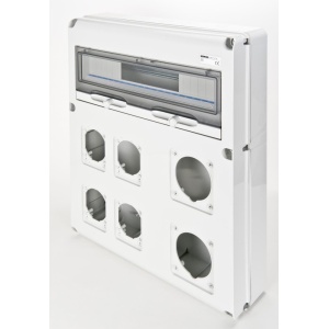 Quadro Q-DIN 20 módulos, 2 bases 63 A + 4 bases 16/32 A, IP65