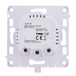 Relé a cambiar de luz intensable - Sin cables 868 megahercio Joyero - Rango de comunicación hasta 1100 m - Fuente de alimento 230 V AC 50 Hz - No há necesidad de cable neutral - Ajax - Enchufe Lámpara (2 Forma)