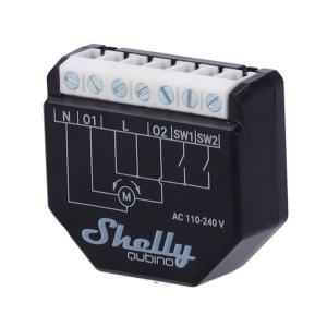 Relé Shelly Wave Shutter LR - Controlador de persianas / toldos - Relé de 2 canais independentes - Z-Wave / Requer um HUB Z-Wave / Bluetooth - Suporta AC 110-240 V - Compatível com Alexa e Google