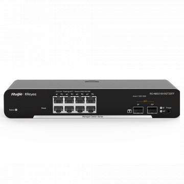 Reyee Switch Cloud Cover 2 - 8 Puertas Gigabit + 2 Gigabit SFP - Vitesse 10/100/1000 Mbps - Lag statique / DHCP Snoop / IGMP Snoop / Miroir de port - Vlan / port / STP / ACL / ACL / LACP / SNMP - Peut être monté sur un rack
