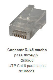 RJ45 UTP Cat Cat 6 - Male Pass -Through, Plastic Box