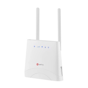 Router Safire 4G LTE Categoria 6 - Velocidades até 300Mbps DL e 50Mbps UL. - Wi-Fi 5 de banda dupla AC1200 de longo alcance. - Equipado com 1 porta WAN e 3 portas LAN Gigabit. - Bateria integrada do tipo UPS (3000 mAh) - Permite ligar até 32 utilizadores