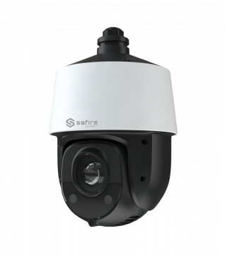 Safire Smart - Câmara IP PTZ gama E1 Inteligência Artificial - Resolução 4 Megapixel (2560x1440) - Zoom óptico 25X | IR 160m - Autotracking, humanos e veículos | Alarmes - Impermeabilidade IP66 | PoE+ (IEEE802.3at)