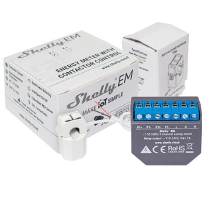 Shelly EM + 120A - WiFi 2.4 GHz IEEE802.11 b/g/n - Medidor de consumo - Suporta 110-230 V - Ideal para habitação - Compatível com Alexa e Google