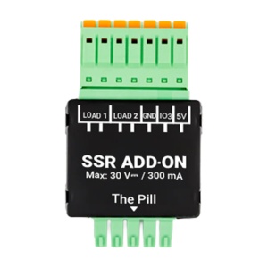 Shelly Shelly SSR Add-on (Shelly Pill) - Comutação silenciosa com relés de estado sólido - Controlo bidirecional de cargas independentes - Isolamento galvânico total para maior segurança - Porta digital configurável como entrada ou saída - Compatível com