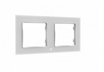 Shellywallframe2White - Double mirror for shelly switches - white