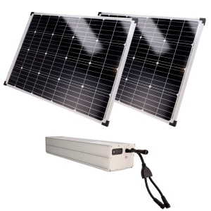 Sistema autónomo de fornecimento de energia para CCTV - 2x Painel solar de 200W - Bateria LiFePo4 2560Wh (200Ah) MPPT integrado - Saída 12/24 VDC - Apoio para ancoragem de mastro - RS-485 para comunicação