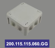 SOFLIGHT - 201.115.115.060.GG - Caixa Derivação IP66 s/ Bucins 115x115x60mm Cinza,Ral 7035