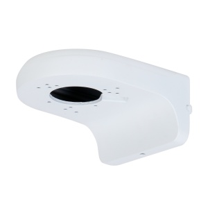 Suporte de parede - Para câmaras dome - Apto para uso no exterior - Carga máxima 2 kg - Passador de cabos - Cor branco