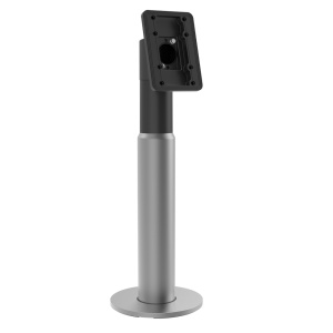 Suporte vertical para torniquetes - Para dispositivos faciais Hikvision - Compatível com as séries DS-K1T34x e DS-K1T67x. - Orifícios de ligação | Comprimento ajustável - 310-433 (A) x 100 (L) x 100 (Ø) mm - Fabricado com liga de alumínio