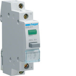 Svn411 - Bot. Pres. Imp. 1NA+Green LED 230vac Hager EAN: 3250615721921