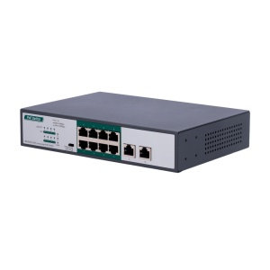 Switch Poe - 8 ports poe fe + 2 ge - 8 x10 / 100 Mbps vitesse + 2 x10 / 100/1000Mbps - 8 ports poe + pour jusqu'à 800m avec fixation - jusqu'à 120 W de poly poe - IEEE802.3at poe / af poe +