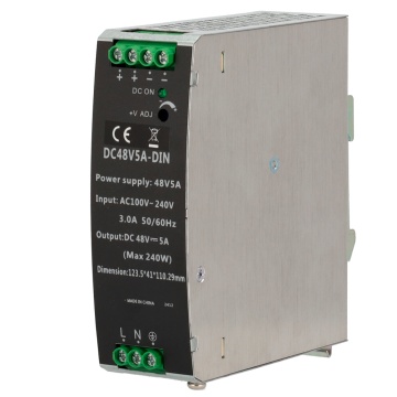 Switching Power Source - DC 48 V 5 A / 240 W - 2 Outputs - Voltage Input 100 V ~ 240 V - 123.5 (AL) X 41 (LG) X 110.3 (FD) MM - Carril Mounting DIN