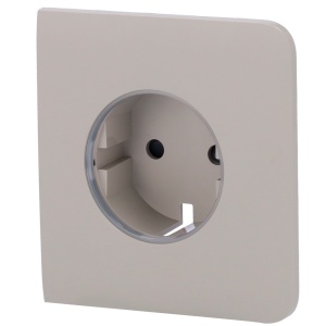 Tampa lateral para ficha de base tipo F - Compatível com AJ-OUTLETCORE-BASIC - Proteção contra poeiras, salpicos, objetos - Sem controlo do consumo - Sem controlo remoto - Cor de azeitona