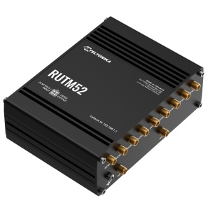 Teltonika 5G Industrie-Router – 5G Sub-6Ghz SA/NSA Dual-Modem – 5 Ports 10/100/1000 Mbit/s – bis zu 2,1/3,3 Gbit/s Download 900/600 Mbit/s Upload – WLAN 802.11 b/g/n/ac – Aluminiumgehäuse