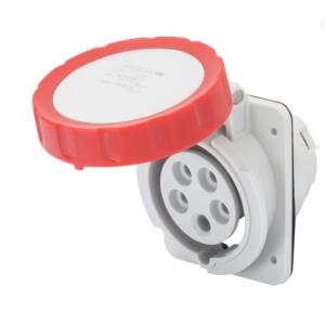 Tomada fixa de encastrar a 10°, IP66/IP67, 3P+N+T, 16 A, 400 V, 6 h