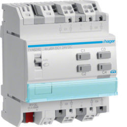TYA624D - Actor Estadía./perspectiva. 4 canales 24V Knx-S HAGER Ean:3250616059641