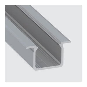 Type U PFA2741 - Alum Profile. BASIC LINE 24X13X2000mm Anodized "U" 1un