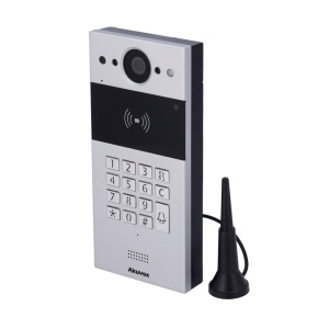 Videoporteiro IP em superficie - Câmara 2 Mpx | Áudio bidirecional - Abertura com cartão EM/MF, NFC e PIN | 2 relés - Códigos temporários | PoE, LTE, SIP standard - Manutenção Cloud - Ligação via Cloud | Saída 12V