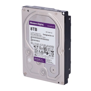 Western Digital Hard Disk - Capacity 8 TB - Interplay SATA 6 GB/S - WD8001Pura Model - Designed for Smart Videos 24/7 - Supports up to 64 High Definition Cameras