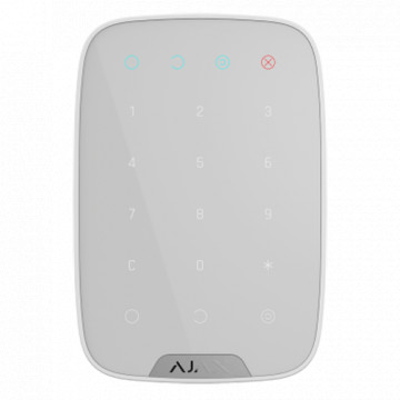 White Independent Keyboard - Bidirectional - Certificate Grade 2 - Wireless 868 MHZ Jeweller - Activated, partially activated, deactivated and emergency - Food 4 Batteries AAA 1.5 V